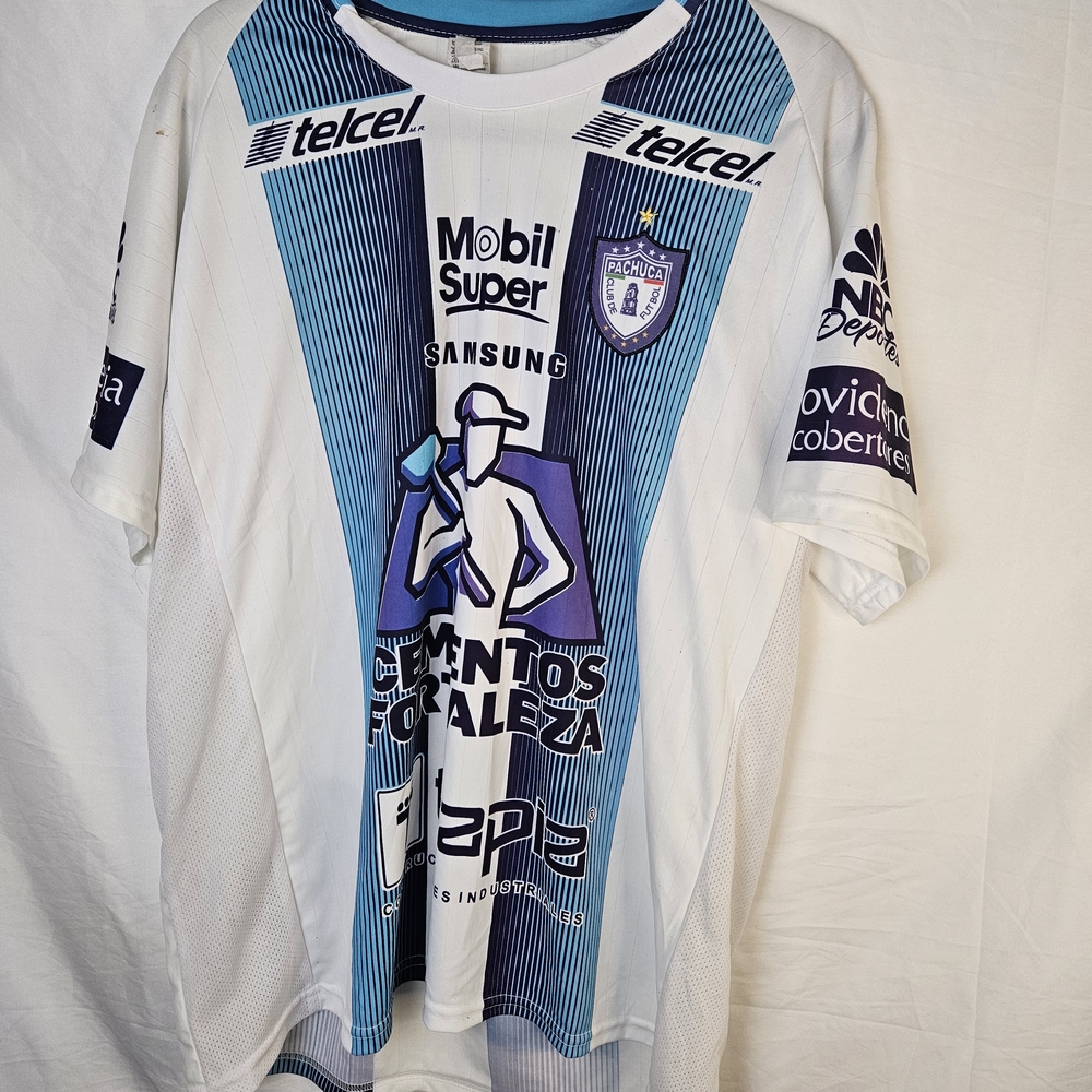 White and Blue Soccer Jersey